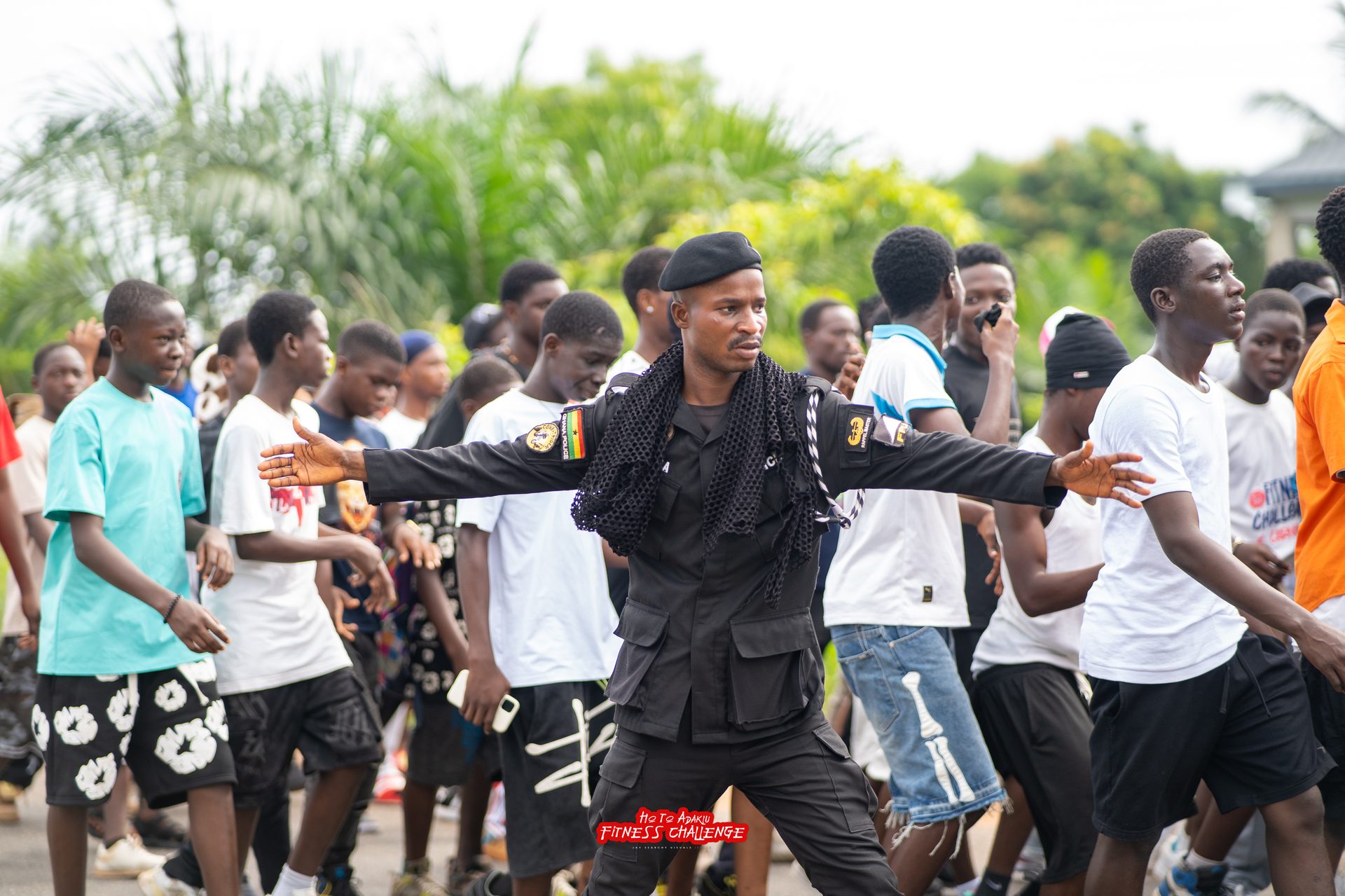 Runner at the start of the Adaklu fitness challenge