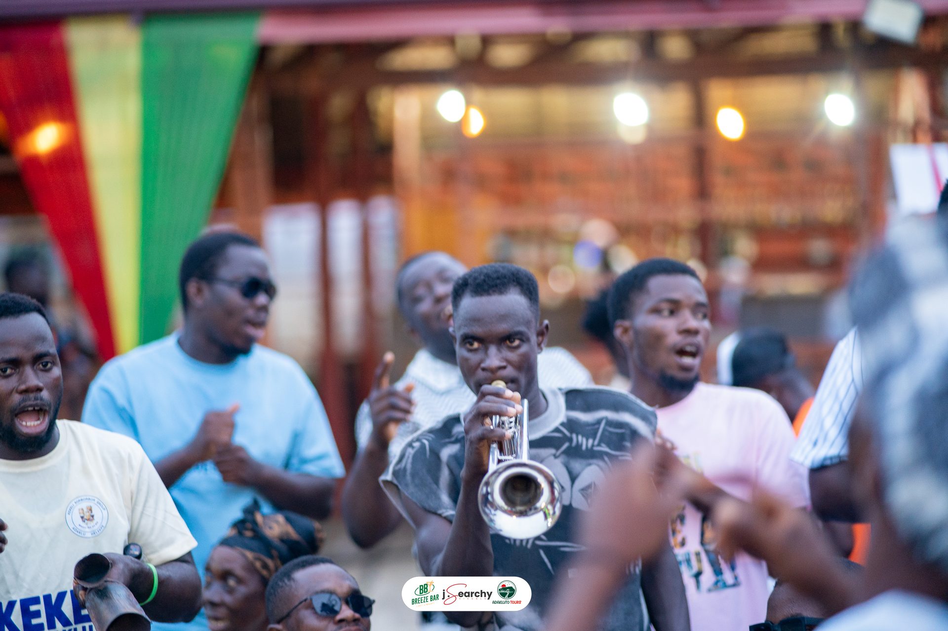Saxophonist performing live at Mount Adaklu