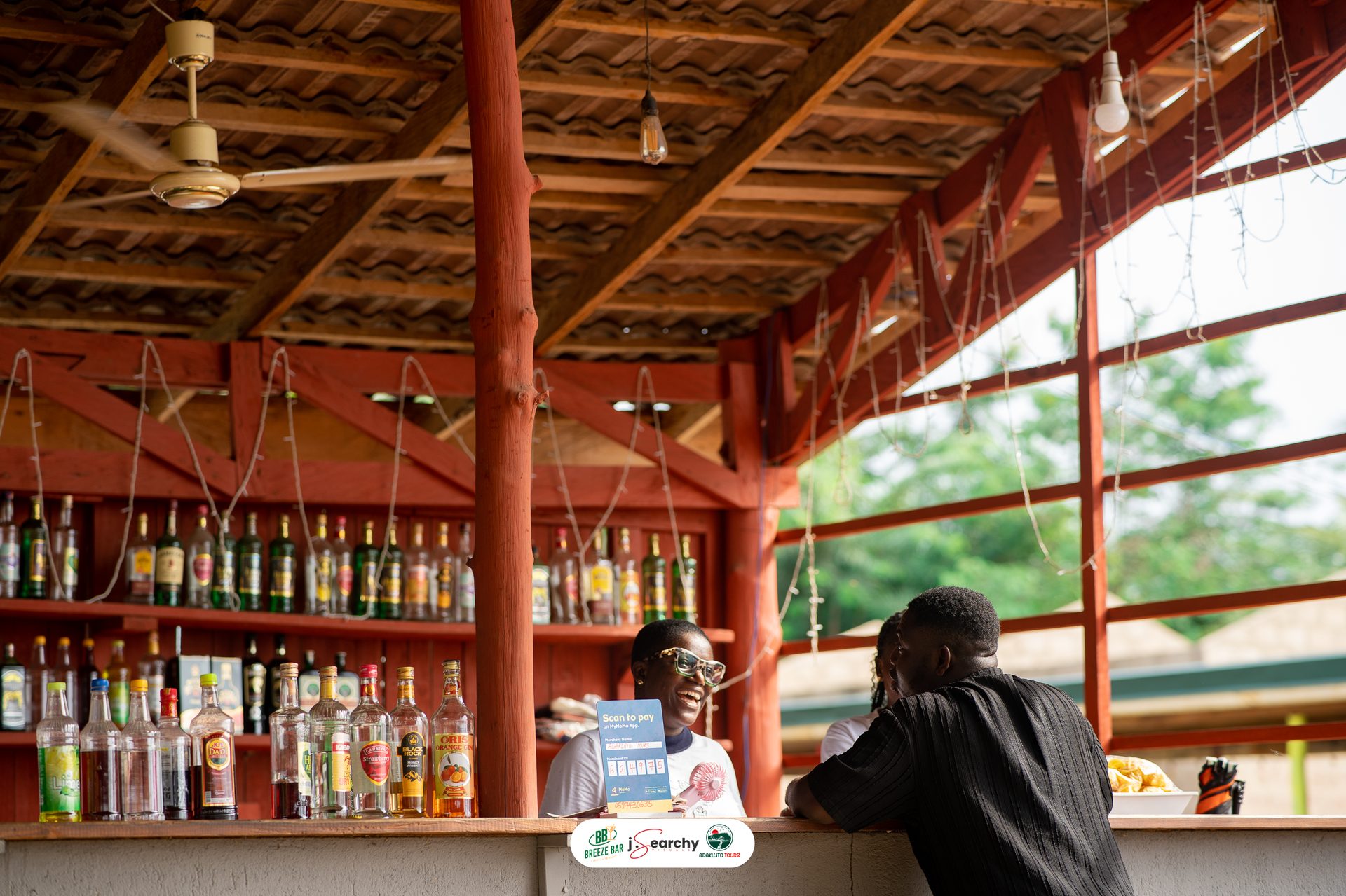 Breeze Bar dining patio at Mount Adaklu
